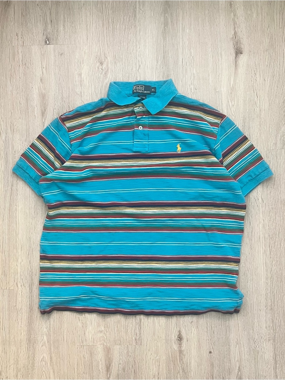 Vintage Polo Ralph Lauren Western Navajo Striped Polo Shirt Mens XL Multicolor